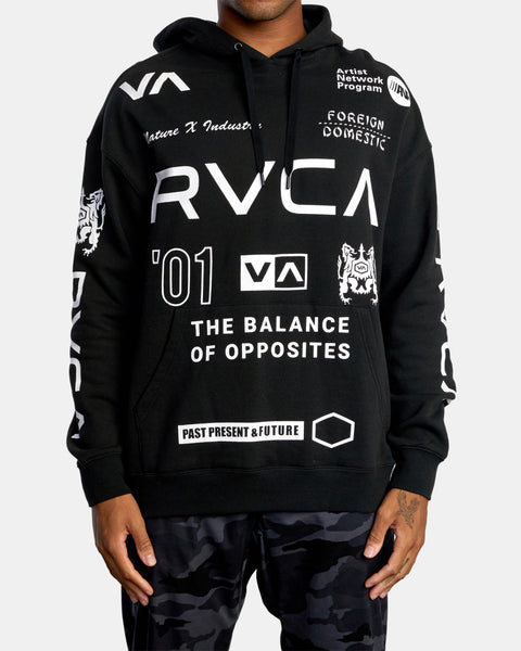 RVCA - ALL BRAND SPORTS HOODIE - BLACK