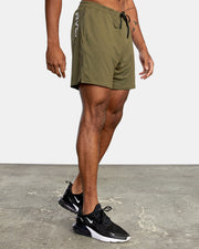 RVCA - VA SPORT -  SPORT VENT RUNNING SHORTS 15" - OLIVE