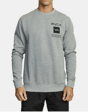 RVCA SPORT GRAPHIC CREW NECK SWEATER  - HEATHER GREY