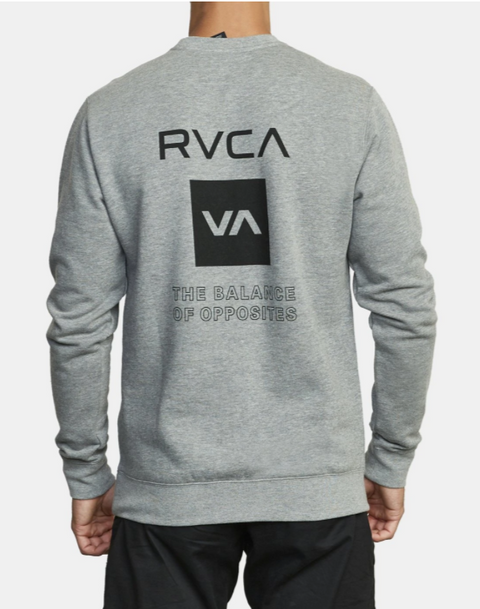 RVCA SPORT GRAPHIC CREW NECK SWEATER  - HEATHER GREY