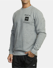 RVCA SPORT GRAPHIC CREW NECK SWEATER  - HEATHER GREY