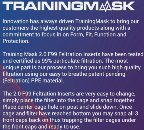 Elevation Training Mask 2.0 Filter Inserts F99