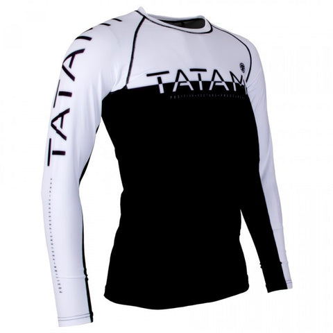 TATAMI 50/50 RASHGUARD LONG SLEEVE - BLACK AND WHITE