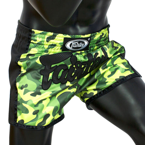 Fairtex BS1710 Green Camo Slim Cut Muay Thai Shorts
