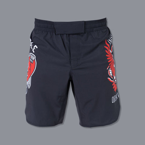 SCRAMBLE PEACE AND VIOLENCE SHORTS - BLACK