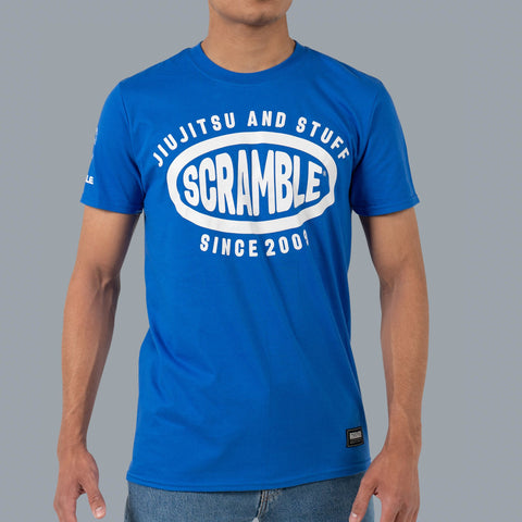 SCRAMBLE JIU JITSU AND STUFF SURF TEE – BLUE