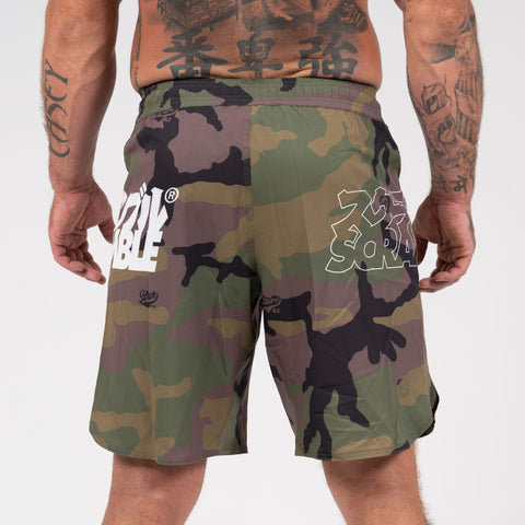 SCRAMBLE BASE SHORTS - WOODLAND CAMO