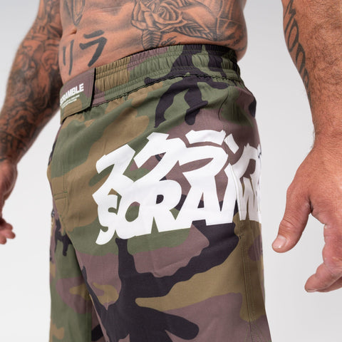 SCRAMBLE BASE SHORTS - WOODLAND CAMO