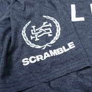 SCRAMBLE JIU JITSU AND STUFF TYPE TEE – NAVY