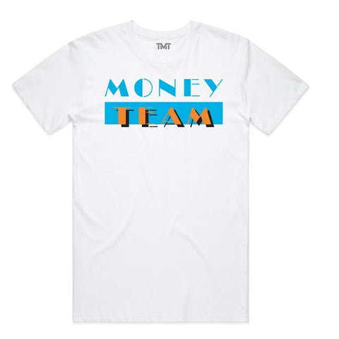 TMT VICE TEE - WHITE/AQUA